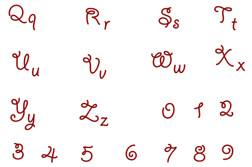 Giddy Font Machine Embroidery Script Upper and Lower Case 1 2 3 inches