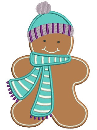 Ginger Bread Man Christmas Applique Machine Embroidery Digitized Design Pattern