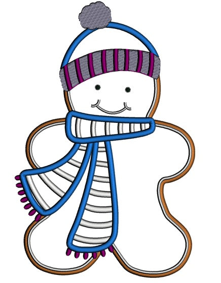 Ginger Bread Man Christmas Applique Machine Embroidery Digitized Design Pattern