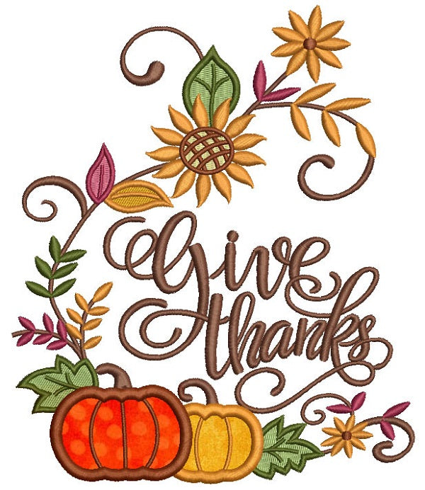 Friendsgiving Squad Pumpkin Thanksgiving Filled Machine Embroidery Design  Digitized Pattern