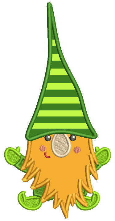Gnome With Beard Applique St. Patrick's Day Machine Embroidery Design Digitized Pattern