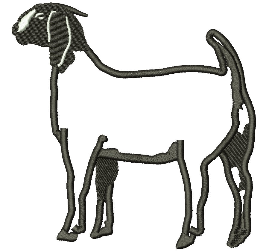 Goat Animal Applique Machine Embroidery Design Digitized Pattern