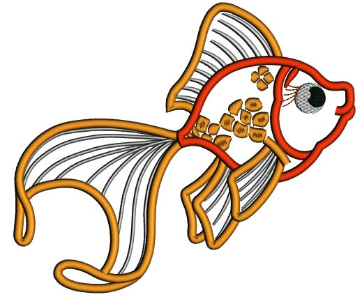 Goldfish Applique Machine Embroidery Design Digitized Pattern