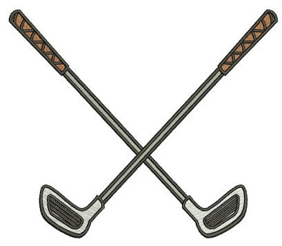 Golf Club Crossed Machine Embroidery Digitized Design Filled Sport Pattern - Instant Download - 4x4 , 5x7, 6x10
