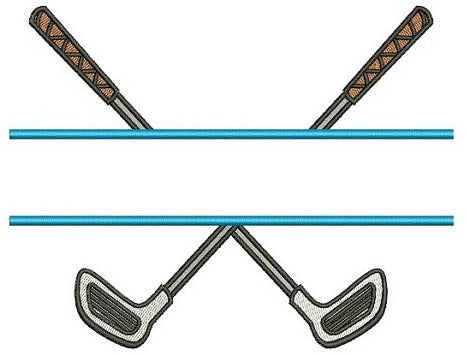 Golf Club Split Filled Machine Embroidery Digitized Design Sport Pattern - Instant Download - 4x4 , 5x7, 6x10