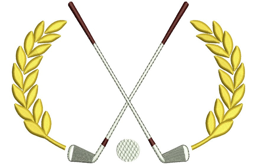Golf Club with a ball Machine Embroidery Digitized Design Filled Sport Pattern - Instant Download - 4x4 , 5x7, 6x10