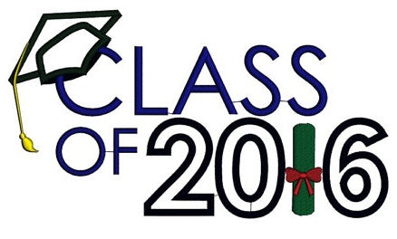 Graduation Class of 2016 School Applique Machine Embroidery Digitized Design Pattern