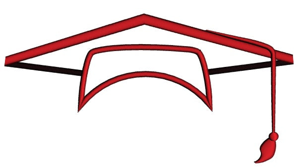 Graduation Fancy Monogram Cap School Applique Machine Embroidery Digitized Design Pattern