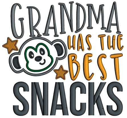 Grandma Has The Best Snacks Applique Machine Embroidery Design Digitized Pattern