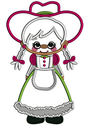 Grandma Wearing Christmas Dress Applique Machine Embroidery Design Digitized Pattern