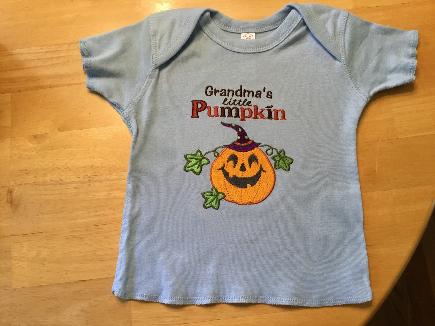 Grandma's Little Pumpkin Halloween Filled Machine Embroidery Design Digitized Pattern