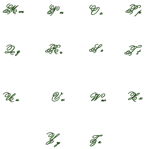 Gravis Font Machine Embroidery Script Upper and Lower Case 1 2 3 inches