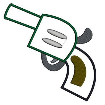 Gun (Pistol) Machine Embroidery Applique Digitized Design Pattern - Instant Download Digitized Pattern -4x4 , 5x7, and 6x10 hoops