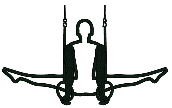 Gymnast On Rings Sports Applique Machine Embroidery Design Digitized Pattern