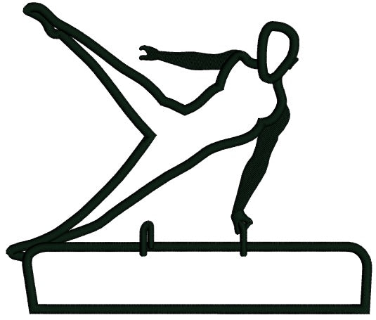 Gymnast On a Pommel horse Sports Applique Machine Embroidery Design Digitized Pattern