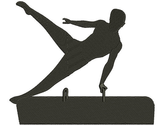 Gymnast On a Pommel horse Sports Filled Machine Embroidery Design Digitized Pattern