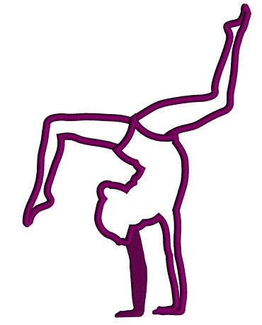 Gymnast Sports Applique Machine Embroidery Design Digitized Pattern