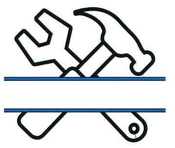 Hammer and a Wrench Split Applique mechanic handyman Machine Embroidery Digitized Design Pattern- Instant Download - 4x4 ,5x7,6x10