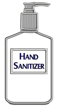 Hand Sanitizer Applique Machine Embroidery Design Digitized Pattern