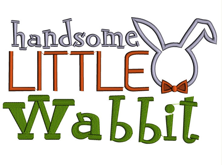 Handsome Little Wabbit Easter Applique Machine Embroidery Design Digitized Pattern