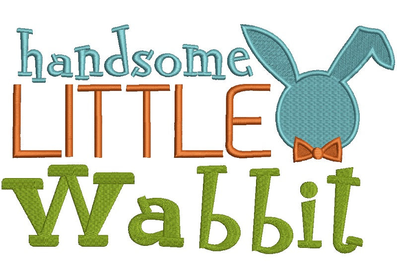 Handsome Little Wabbit Easter Filled Machine Embroidery Design Digitized Pattern