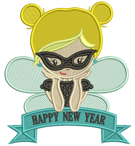 Happy New Year Fairy Filled Machine Embroidery Design Digitized Pattern