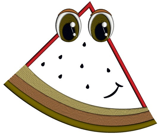 Happy Watermelon Slice Applique Machine Embroidery Digitized Design Pattern
