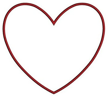 Heart Applique Machine Embroidery Digitized Design Pattern - Instant Download - 4x4 , 5x7, 6x10