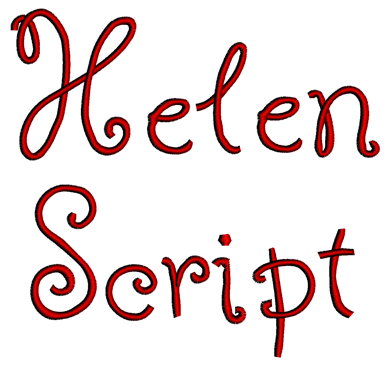 Helen Font Machine Embroidery Script Upper and Lower Case 1 2 3 inches