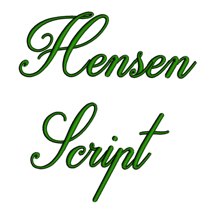 Hensen Script Machine Embroidery Font Upper and Lower Case 1 2 3 inches