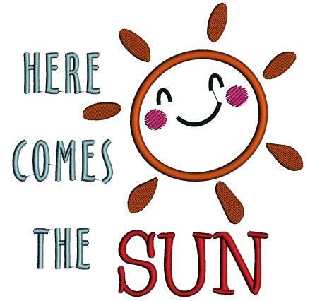 Here Comes The Sun Applique Machine Embroidery Design Digitized Pattern