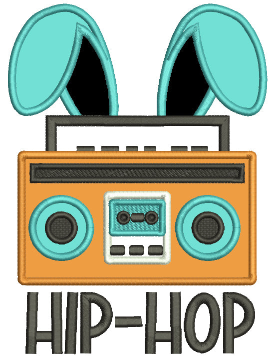 Hip Hop Cassette Player And Bunny Ears Easter Applique Machine Embroidery Design Digitized Pattern