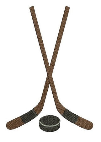 Hockey Stick and puck Sport Machine Embroidery Digitized Filled Design Pattern - Instant Download - 4x4 , 5x7, and 6x10 -hoops