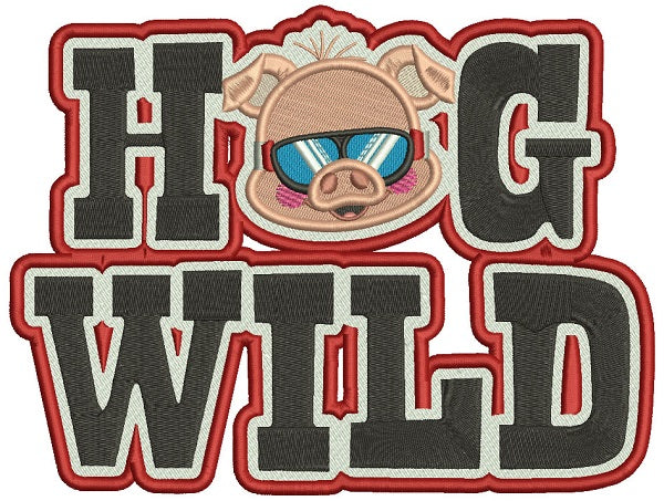 Hog Wild Filled Machine Embroidery Design Digitized Pattern