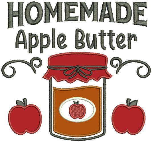 Homemade Apple Butter Food Applique Machine Embroidery Design Digitized Pattern