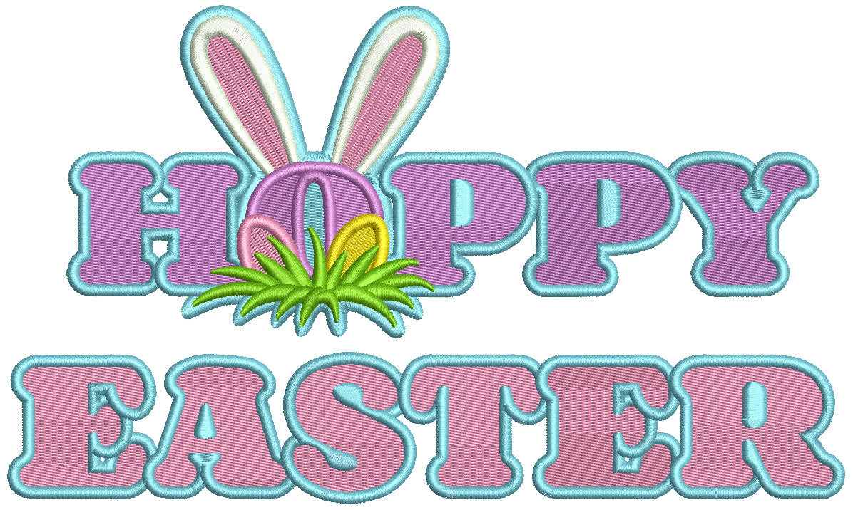 Happy Easter Bunny Ear Stencil