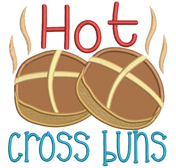 Hot Cross Buns Applique Machine Embroidery Design Digitized Pattern