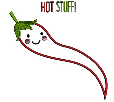 Hot Stuff Pepper Applique Machine Embroidery Design Digitized Pattern