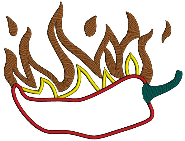 Hot Pepper Applique Machine Embroidery Design Digitized Pattern