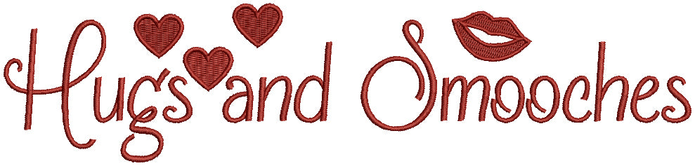 Hugs And Smooches Filled Valentine's Day Machine Embroidery Design Digitized Pattern