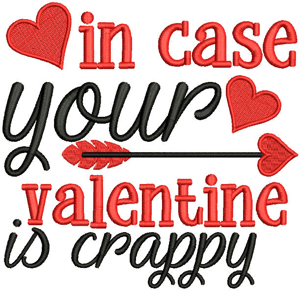 In Case Your Valentine Is Crappy Cupid Arrow And Heart Filled Easter Machine Embroidery Design Digitized Pattern