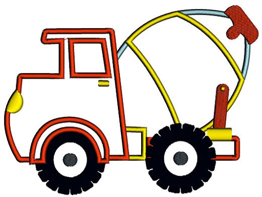 Instant Download Cement truck Machine Embroidery applique Design