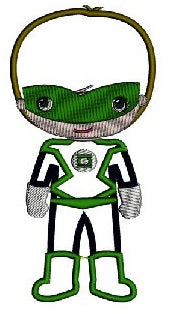 Instant Download Cute Boy Green Lantern's Little Brother (hands out) Super Hero Machine Embroidery Applique