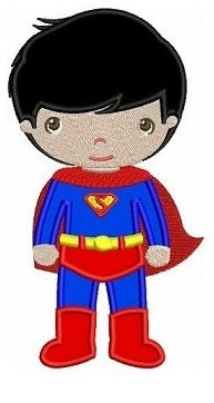 Instant Download Cute Boy Superman's Little Brother (hands out) Machine Embroidery Applique Design