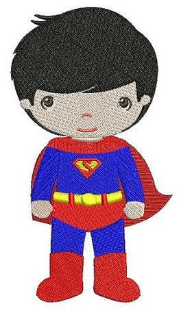 Instant Download Cute Boy Superman's Little Brother (hands out) Machine Embroidery Design