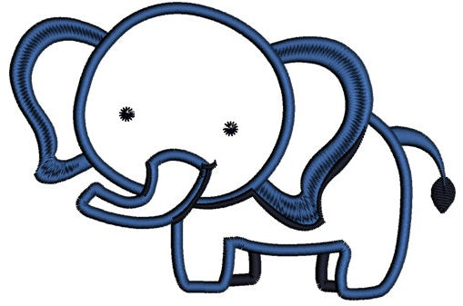 Instant Download Cute Elephant African Animal Machine Embroidery Applique Design