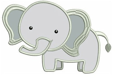 Instant Download Cute Elephant African Animal Machine Embroidery Applique Design
