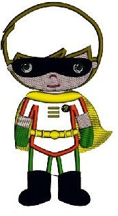 Instant Download Cute Robin's Little Brother (hands out) Superhero Machine Embroidery Applique Design