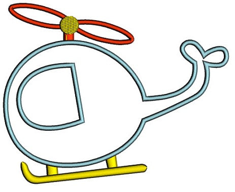 Instant Download Little Helicopter Machine Embroidery Applique Design