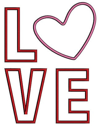 Instant Download Love Applique comes in three sizes to fit 4x4 , 5x7, and 6x10 hoops